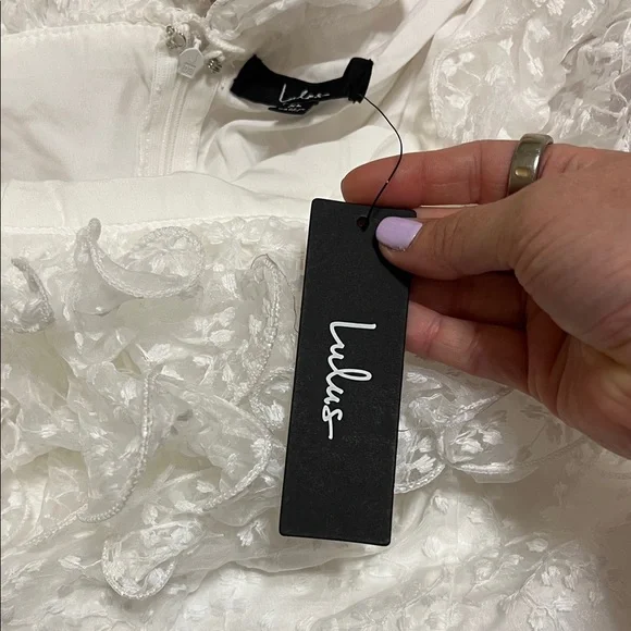 Lulu's White One Shoulder Dress - Picture 6 of 6